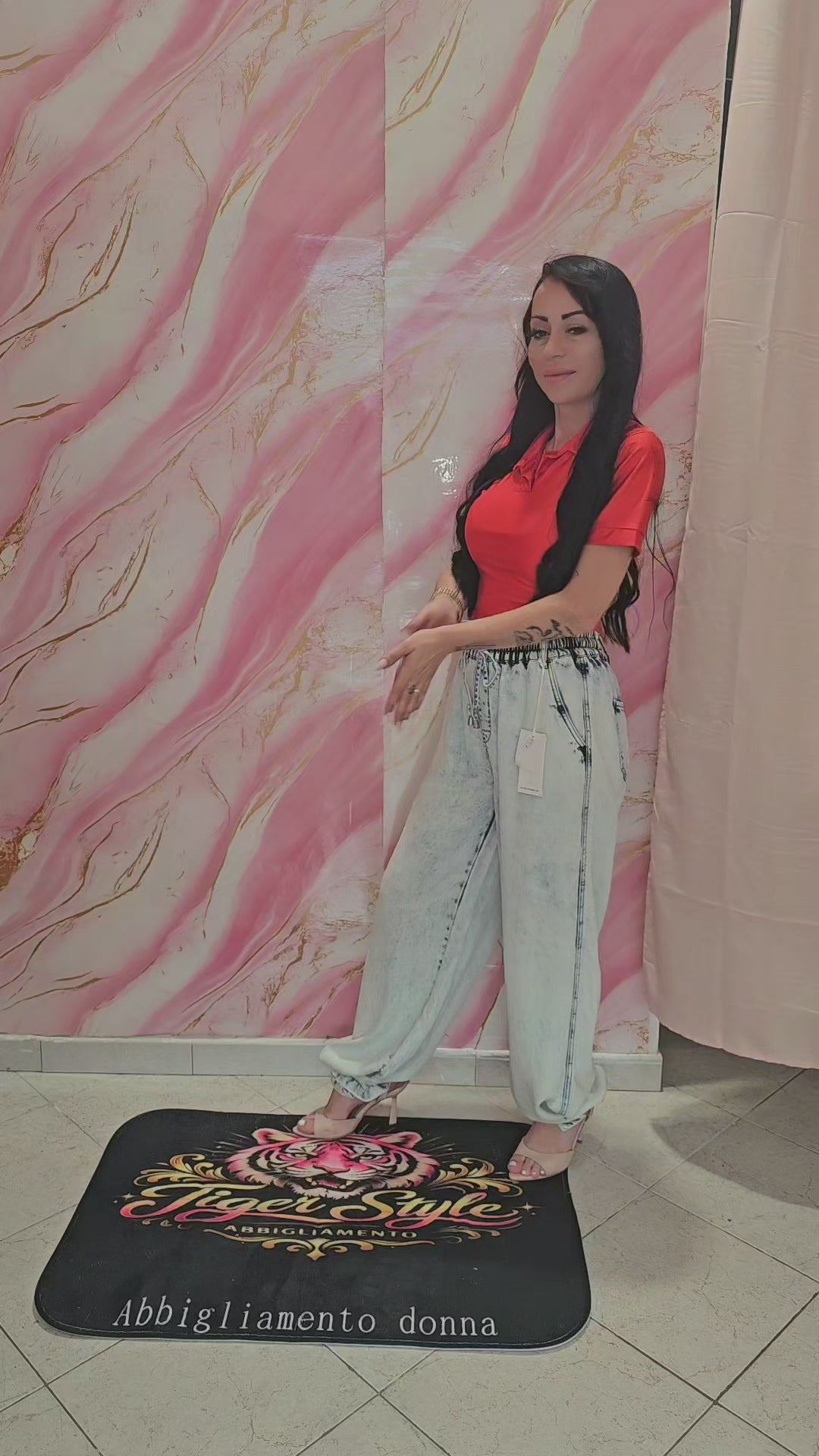 Maglia crop red