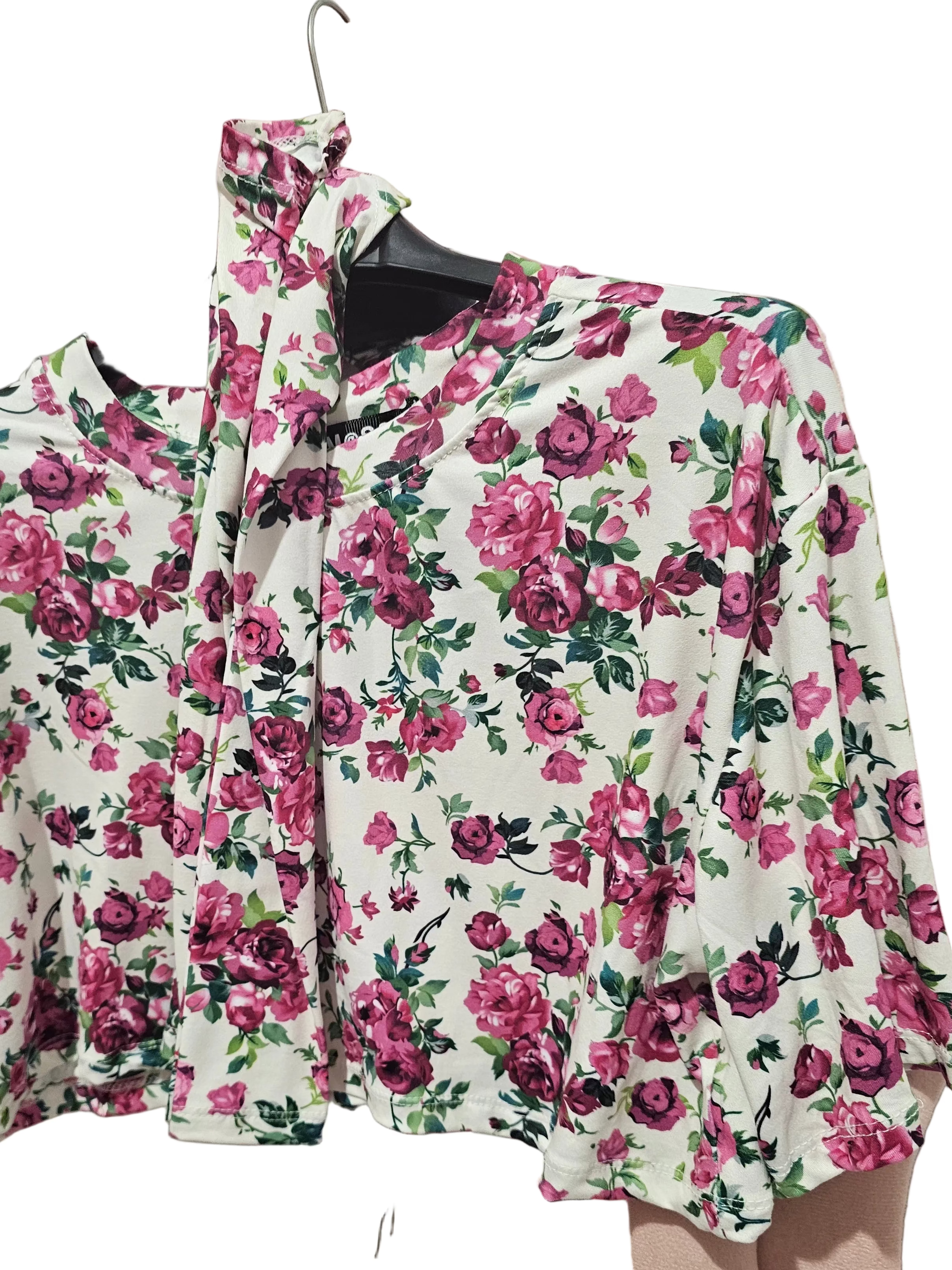 Maglia crop flower